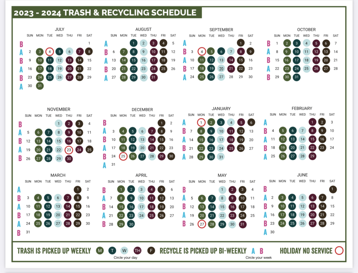 23-24 Trash Calendar